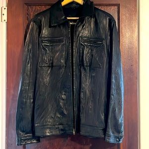 Distressed Neiman Marcus Lambskin Leather Jacket